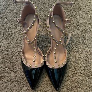 Studded black heels
